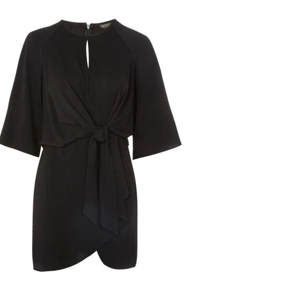 Topshop Black Dress with Tie Detail Size 6 - Picture 11 of 11